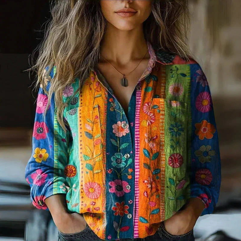 Boho Shirt – Paisley Button-Up Top
