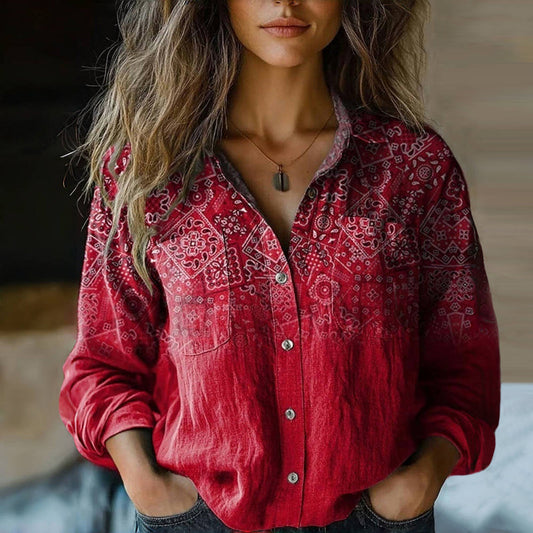 Boho Shirt – Paisley Button-Up Top